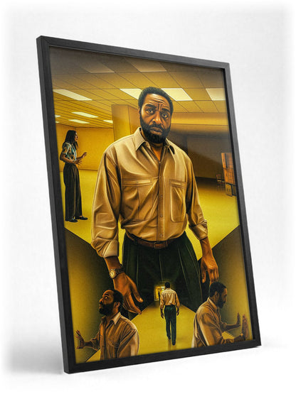Backrooms (2026) Movie Key Art poster in a black frame with glass leaning against a wall
