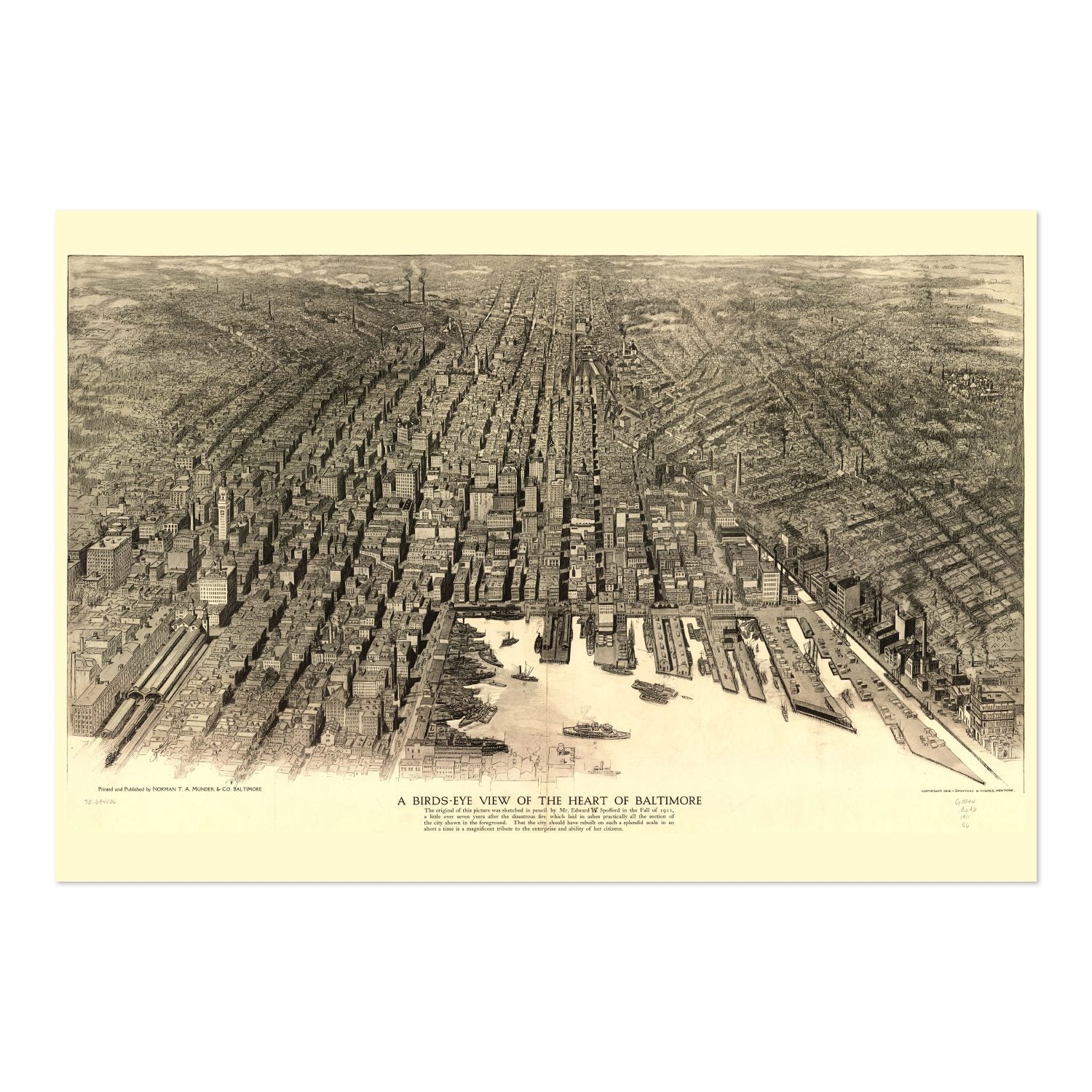 Baltimore 1912 Panoramic Map poster print