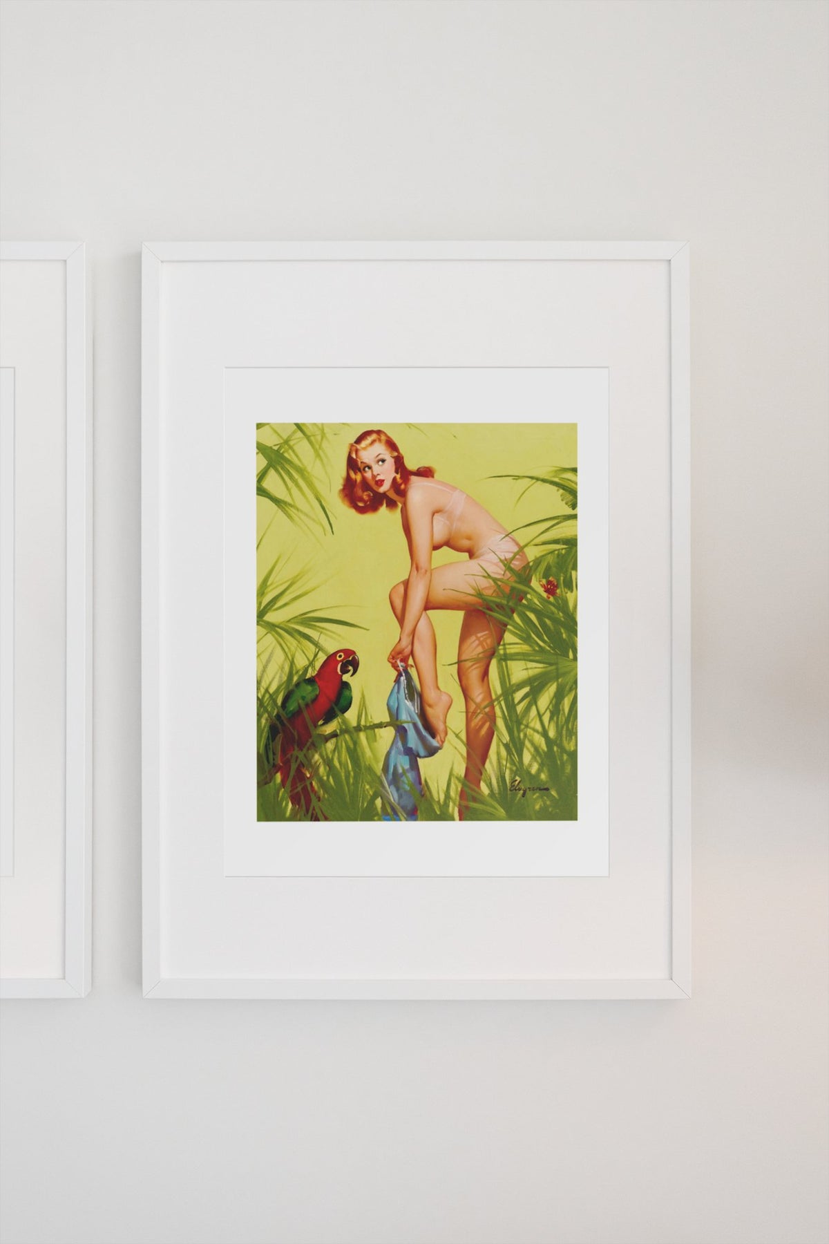 Bare Essentials by Gil Elvgren, pin-up poster — gallery wall