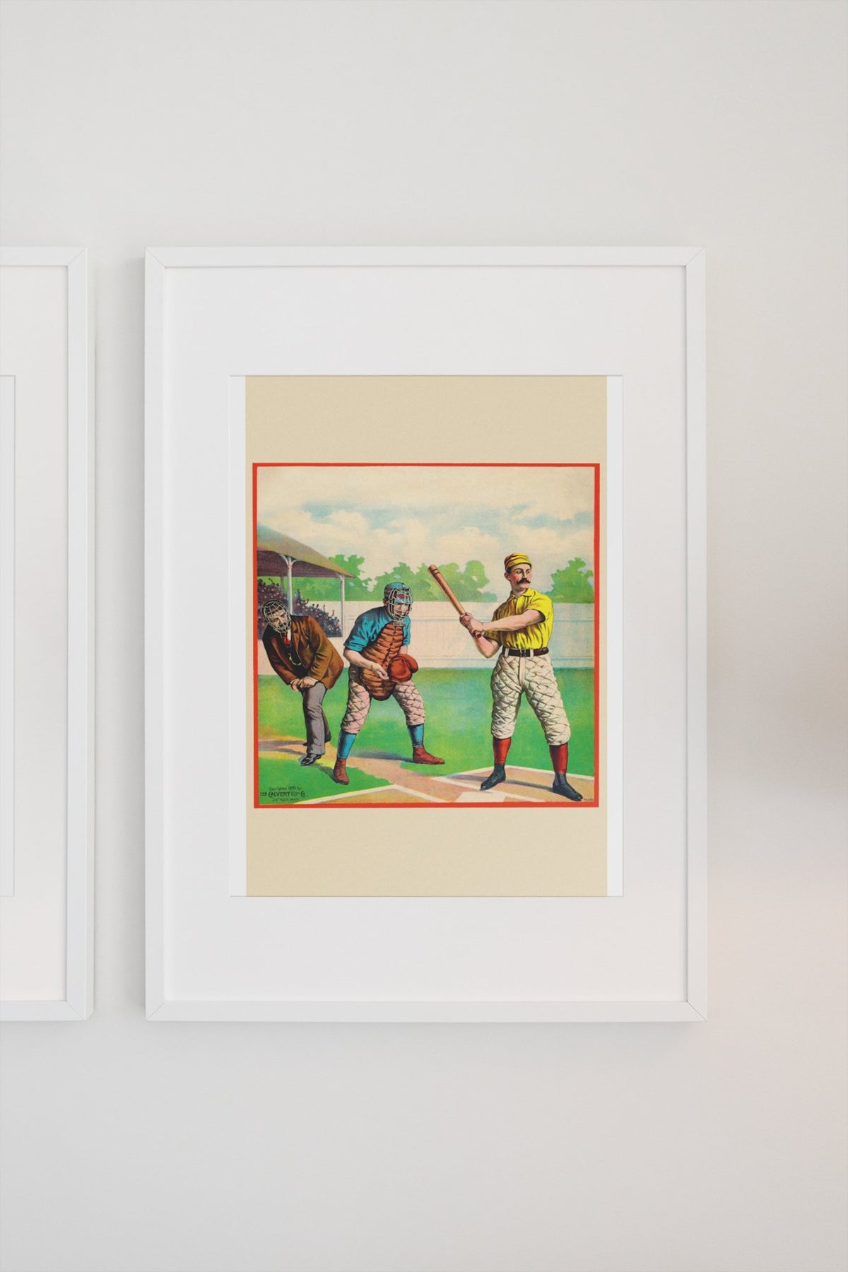 Baseball Batter 1895 poster on a light wall