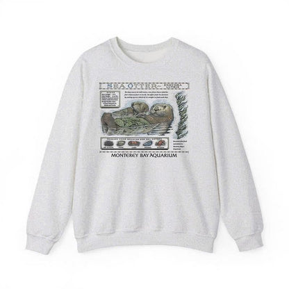 Sea Otter Educational Crewneck Sweatshirt – Vintage-Style Wildlife Graphic, Unisex Cozy Fleece