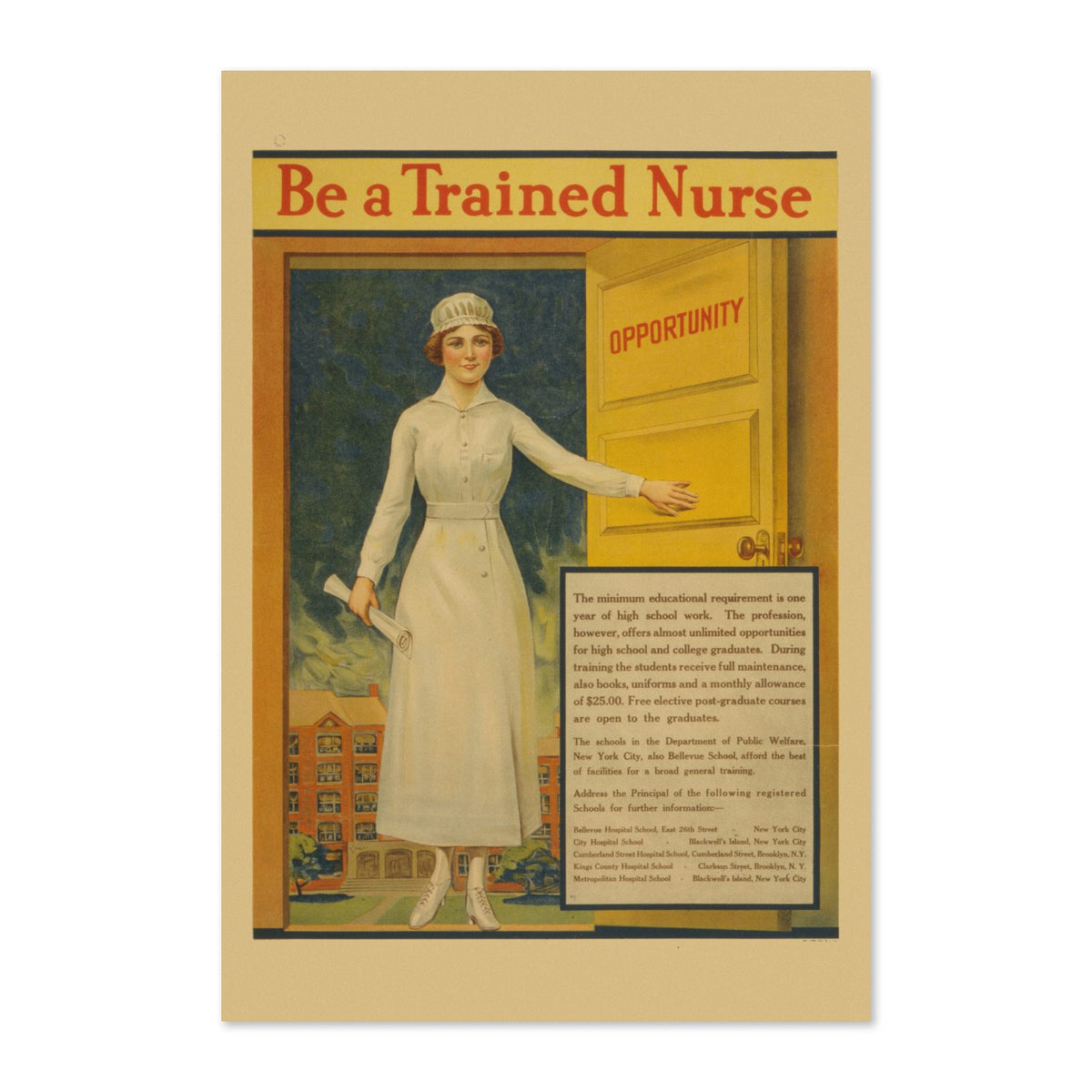 Be a Trained Nurse poster print
