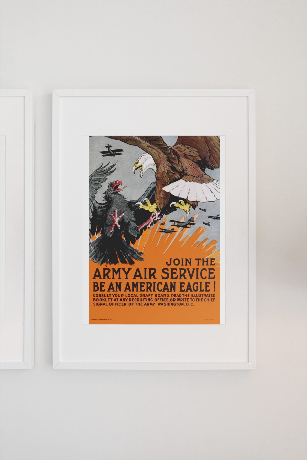 Be an American Eagle Army Air Service poster on a light wall