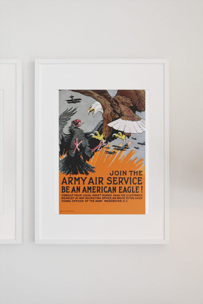 Be an American Eagle Army Air Service poster on a light wall