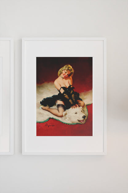 Bear Facts by Gil Elvgren, pin-up poster — gallery wall