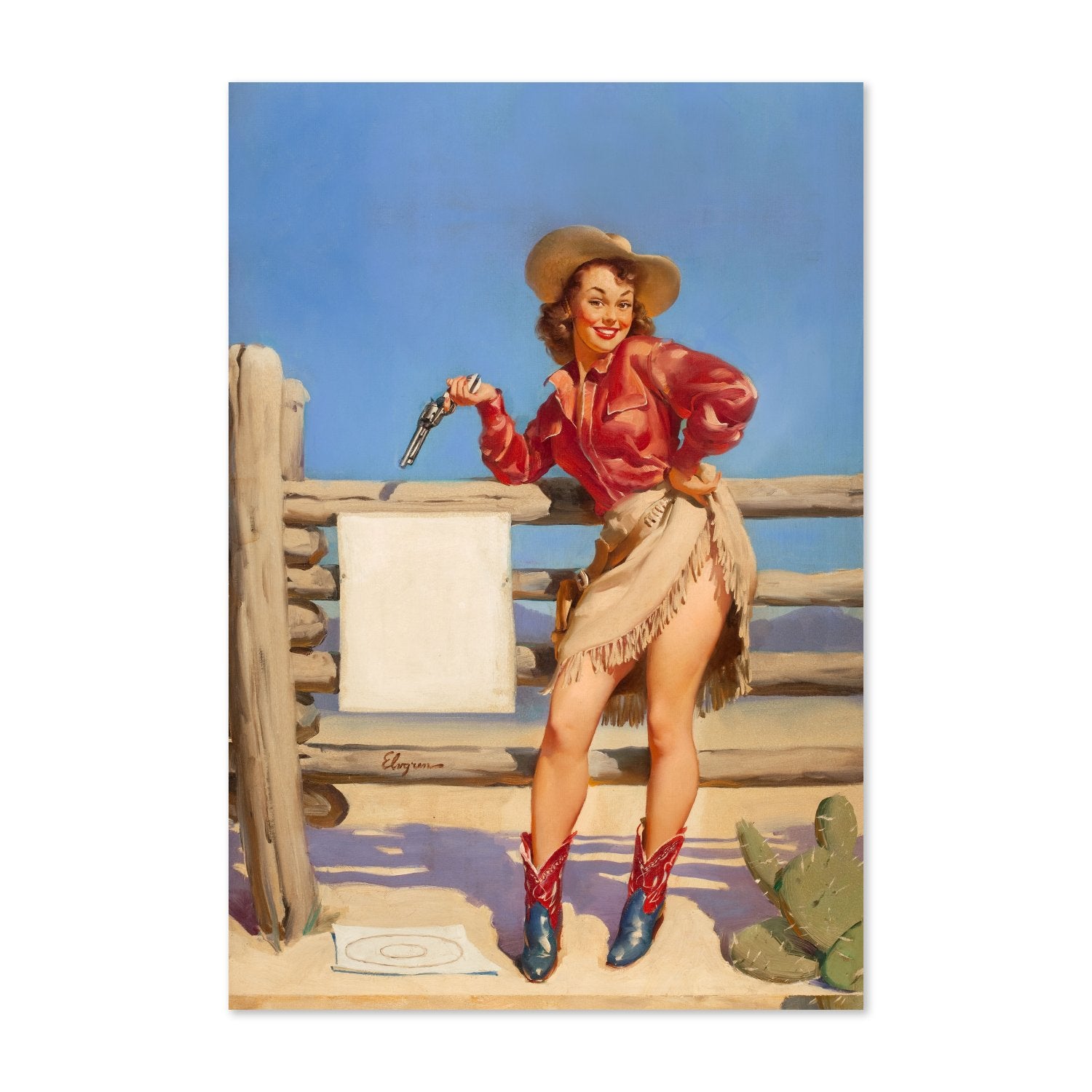 Beat That! by Gil Elvgren, pin-up poster — framed print