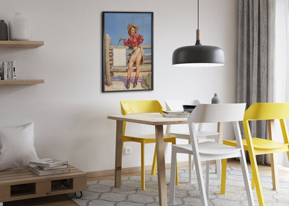 Beat That! by Gil Elvgren, pin-up poster — dining room