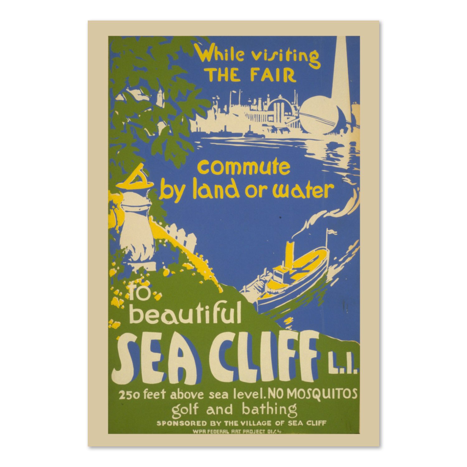 Beautiful Sea Cliff Long Island poster print