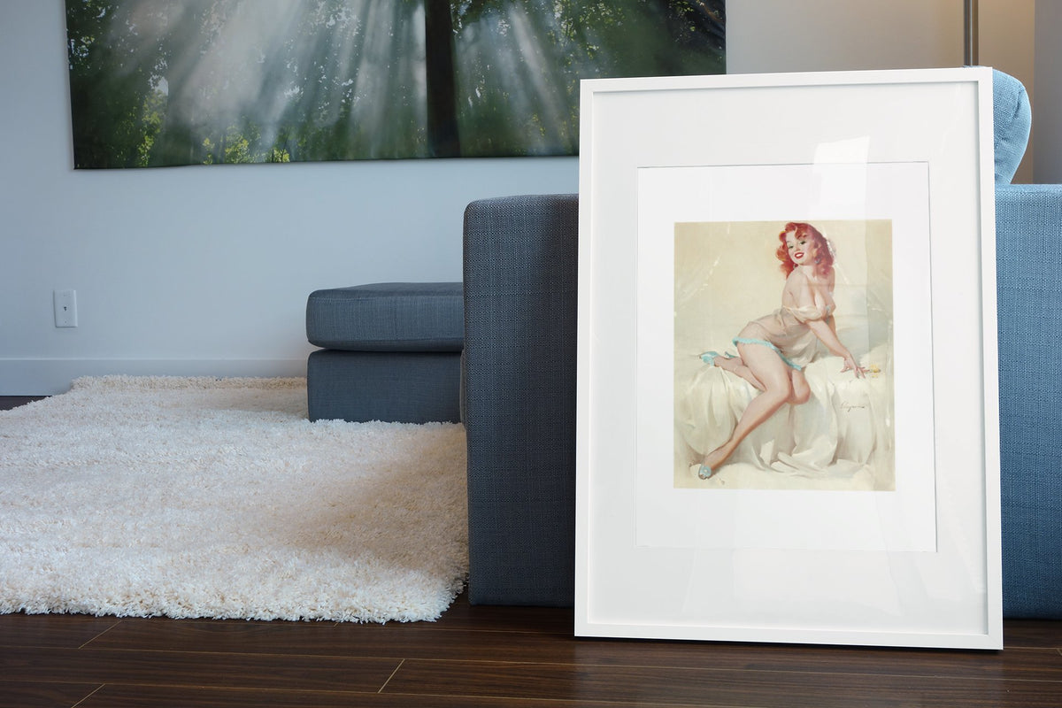 Bedside Manner by Gil Elvgren, pin-up poster — living room wall