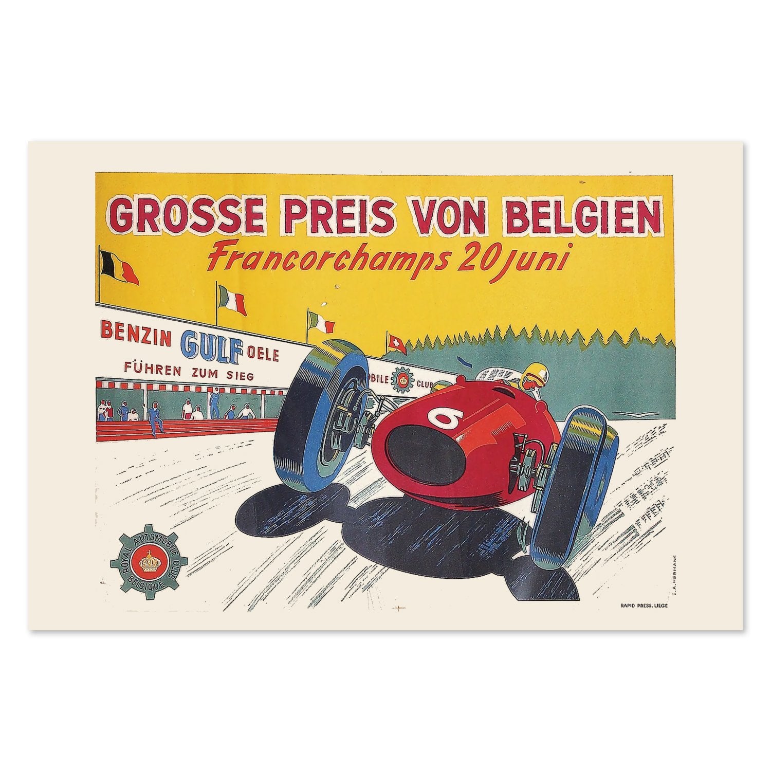 Belgian Grand Prix Francorchamps poster print