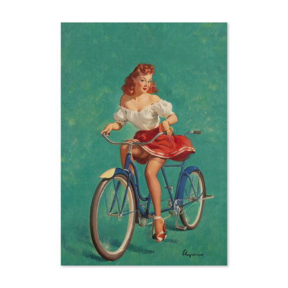 Bicycle Built for Woo by Gil Elvgren, pin-up poster — framed print