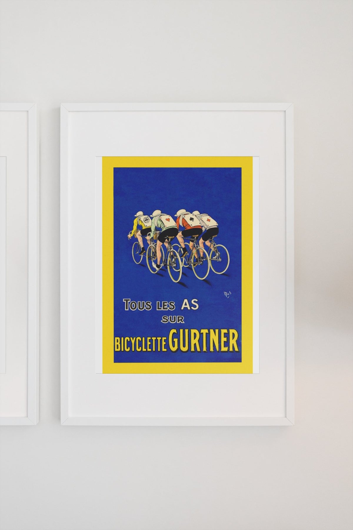 Bicyclette Gurtner poster on a light wall