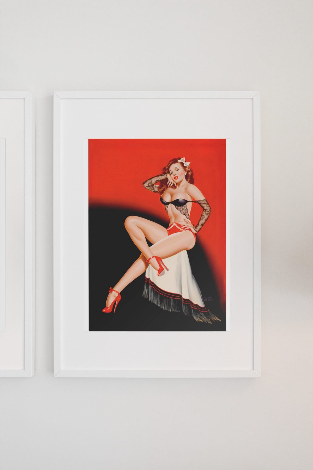 Black Lace Beauty poster on a light wall