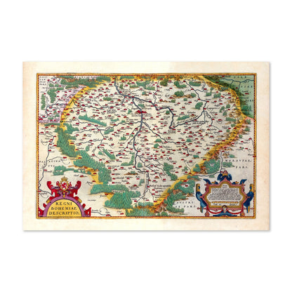 Bohemia 1570 Ortelius Map poster print