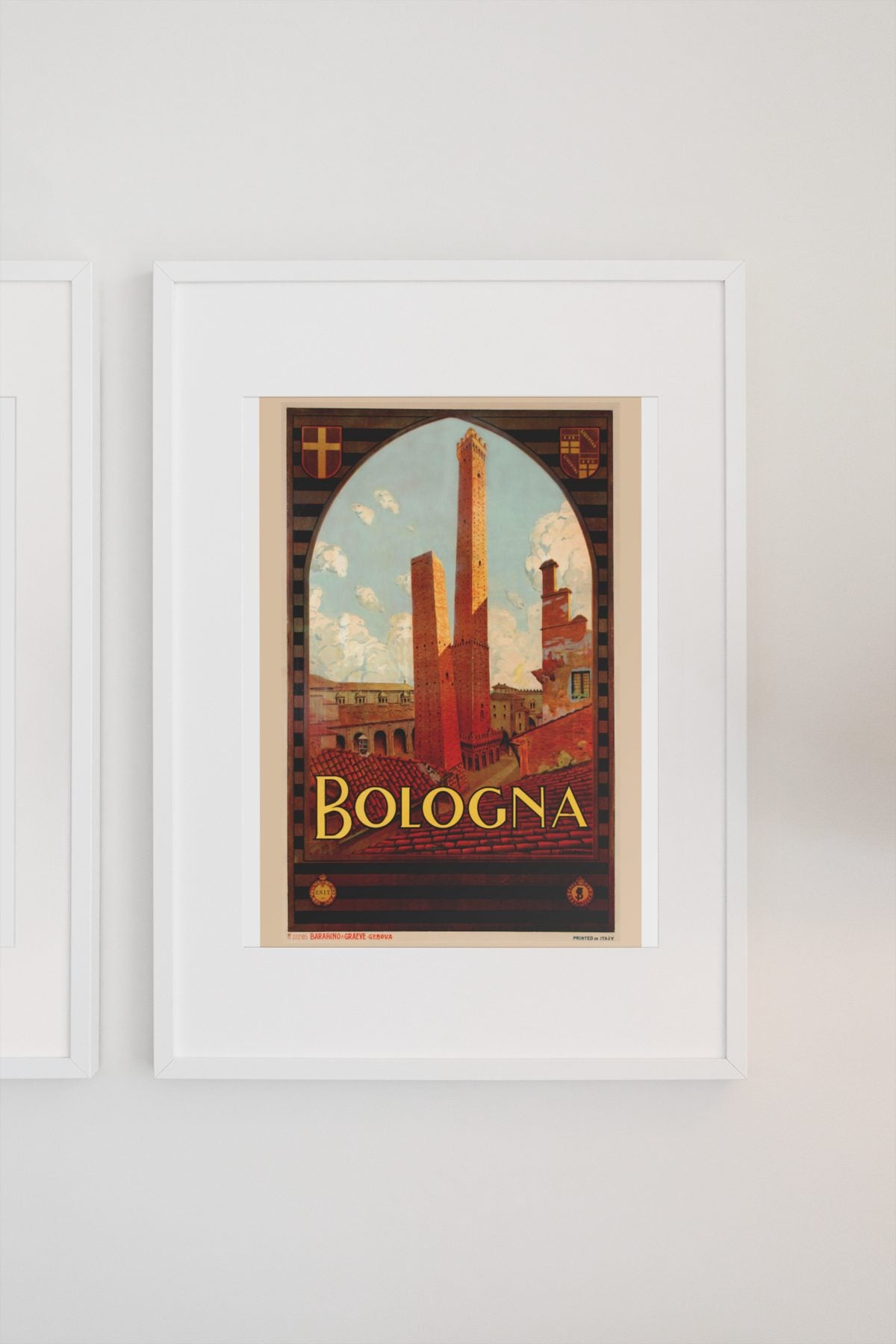 Bologna poster on a light wall