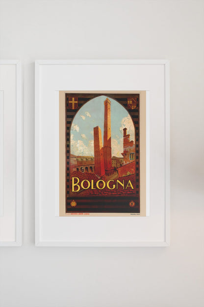 Bologna poster on a light wall
