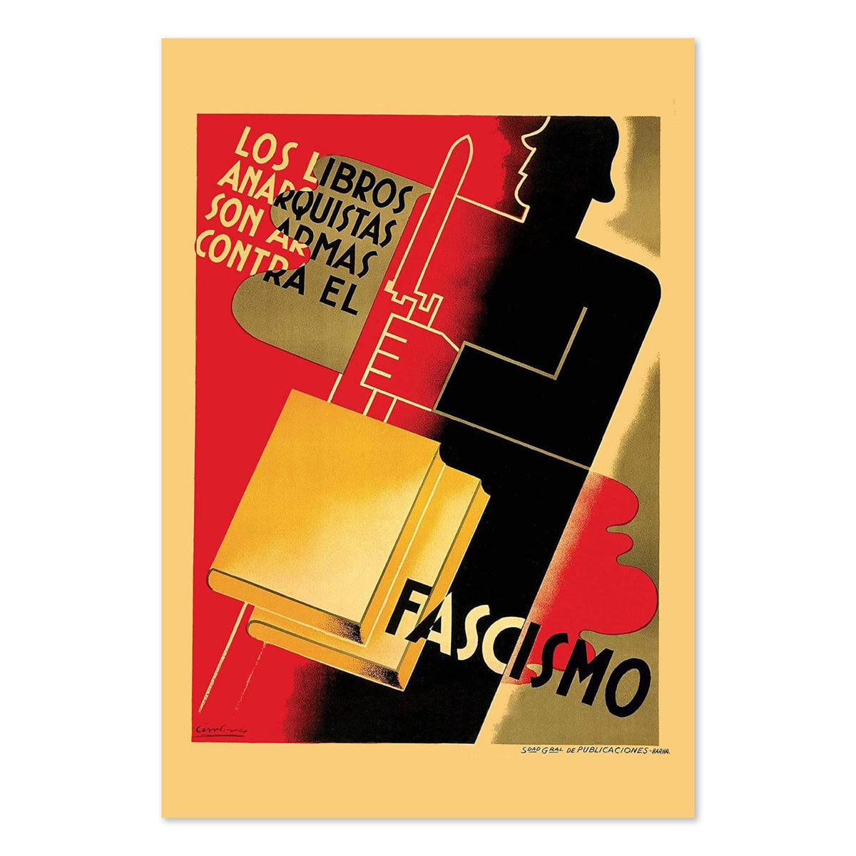 Books Are Weapons Against Fascism poster print