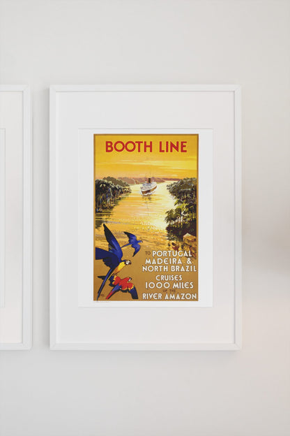 Booth Line Amazon River Cruises poster on a light wall