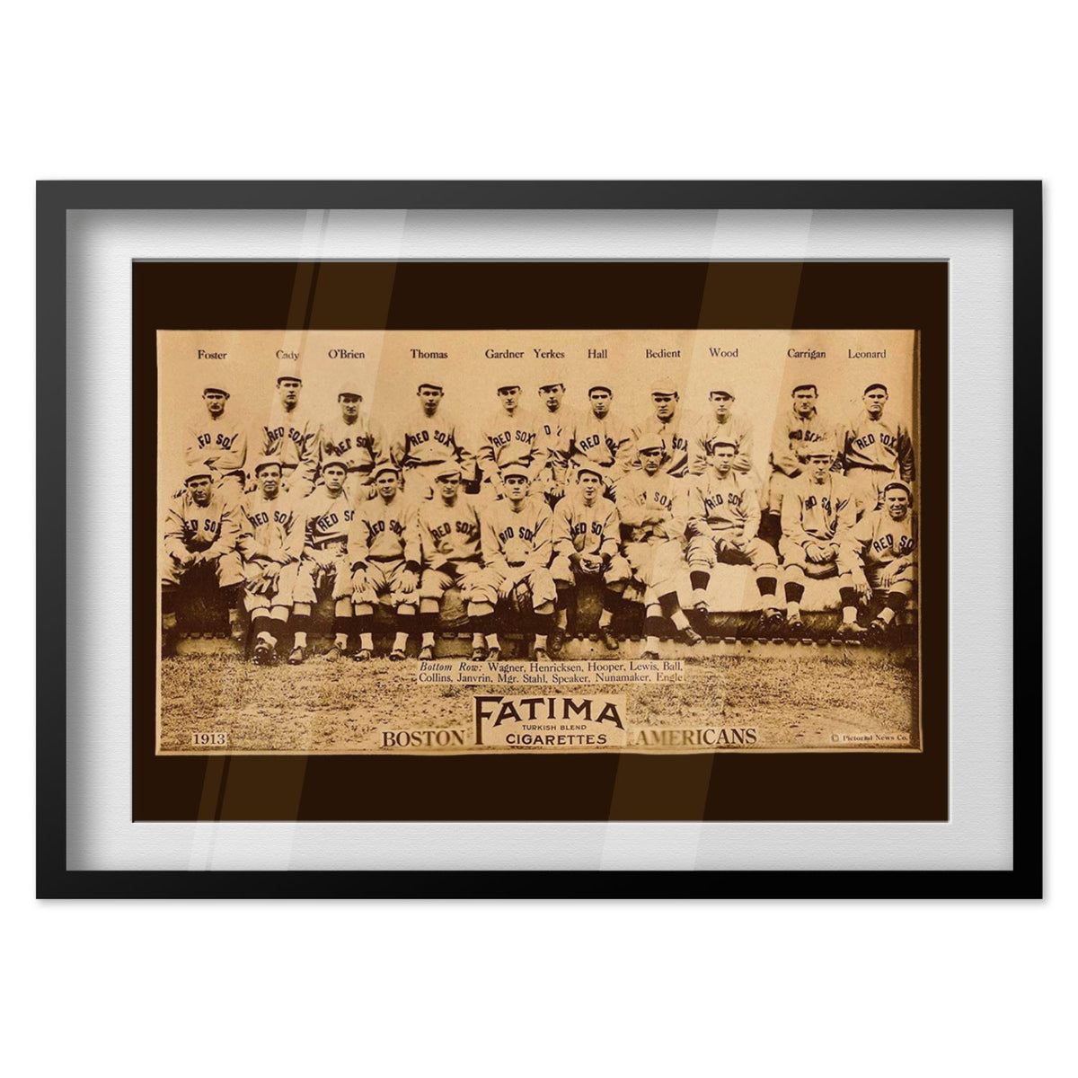 Boston Americans Team Photo poster in a black frame