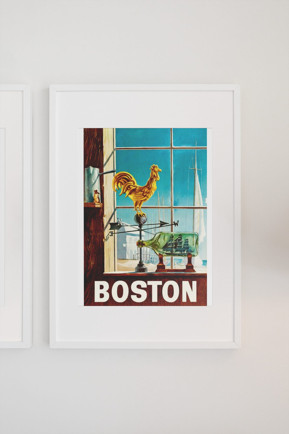 Boston Fly TWA poster on a light wall