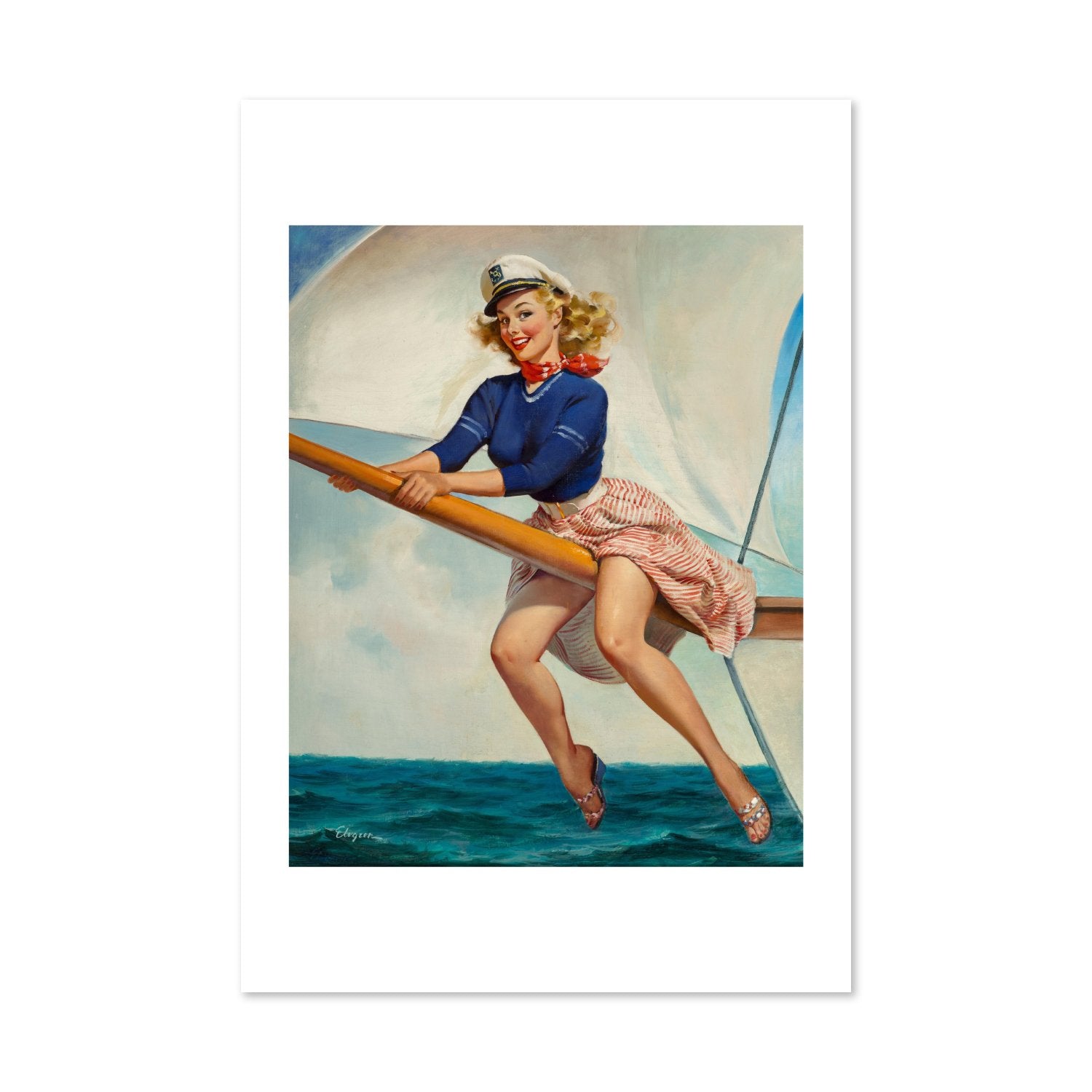 Bow Spirit by Gil Elvgren, pin-up poster — framed print