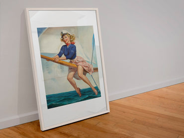 Bow Spirit by Gil Elvgren, pin-up poster — leaning frame