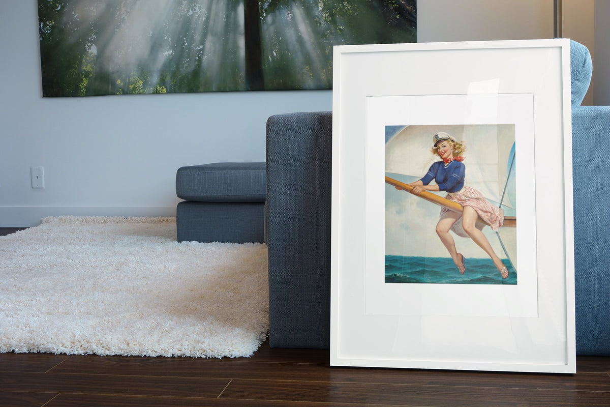Bow Spirit by Gil Elvgren, pin-up poster — living room wall