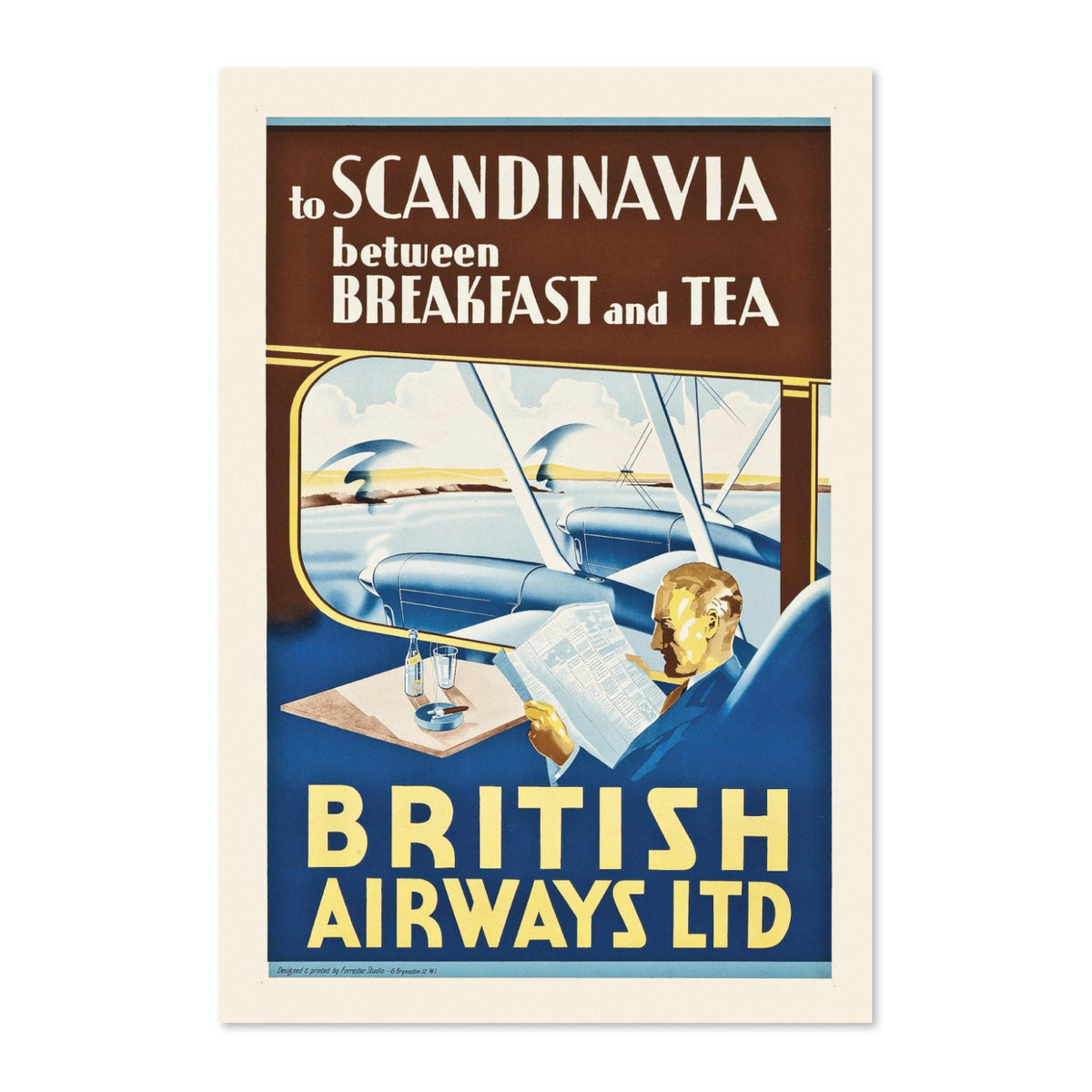 British Airways to Scandinavia poster print