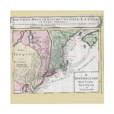 British Colonies 1759 German Map vintage print