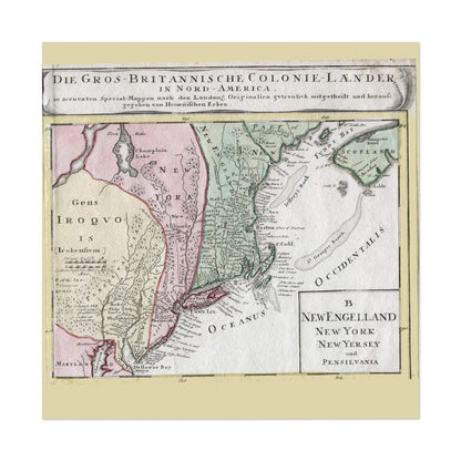 British Colonies 1759 German Map vintage print
