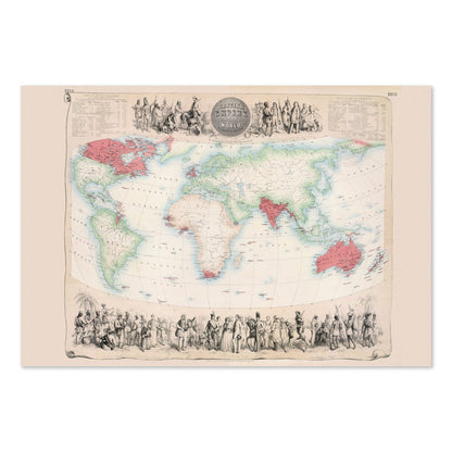 British Empire Throughout the World 1850s poster print