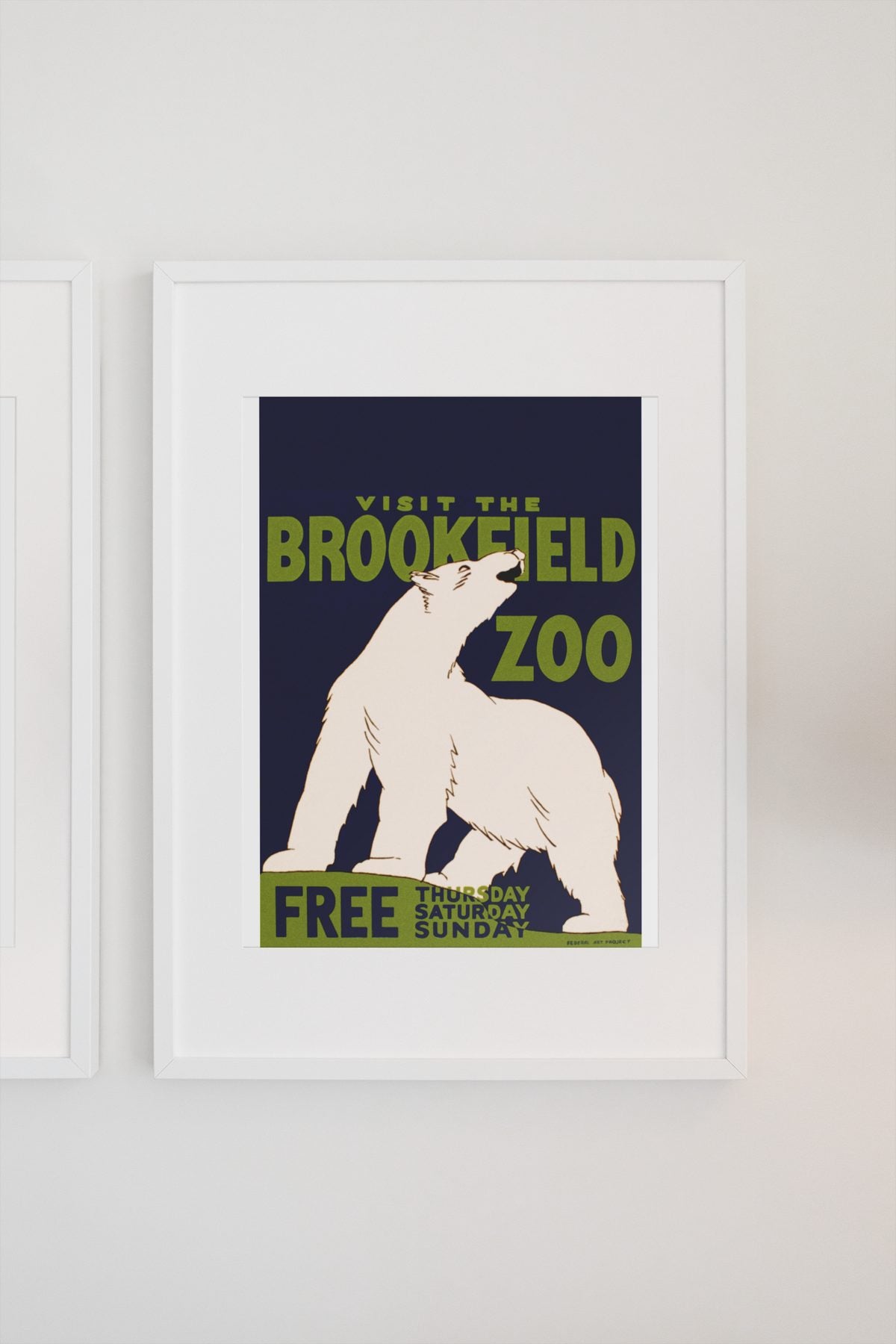 Brookfield Zoo Polar Bear poster on a light wall