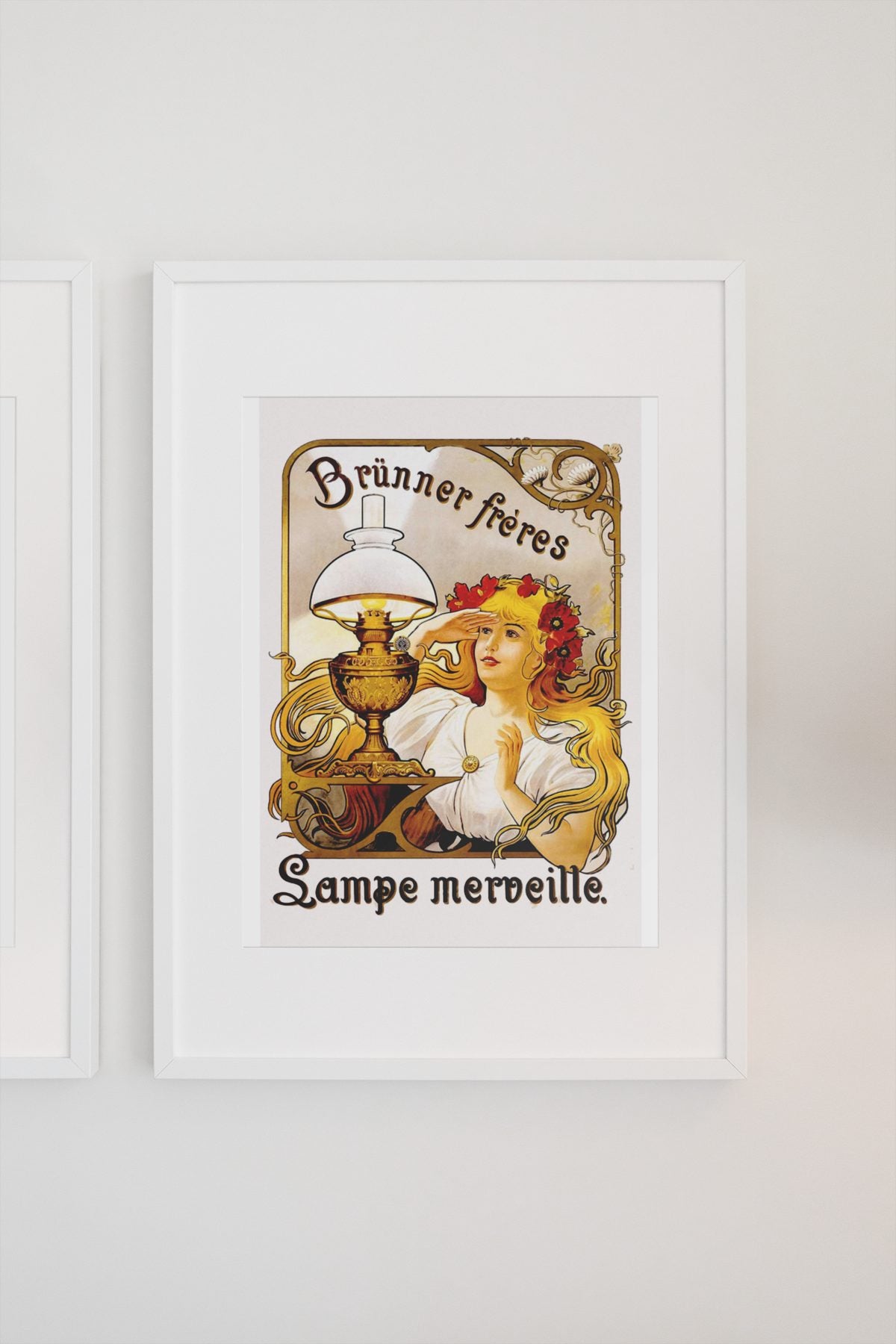 Brunner Freres Lamps poster on a light wall