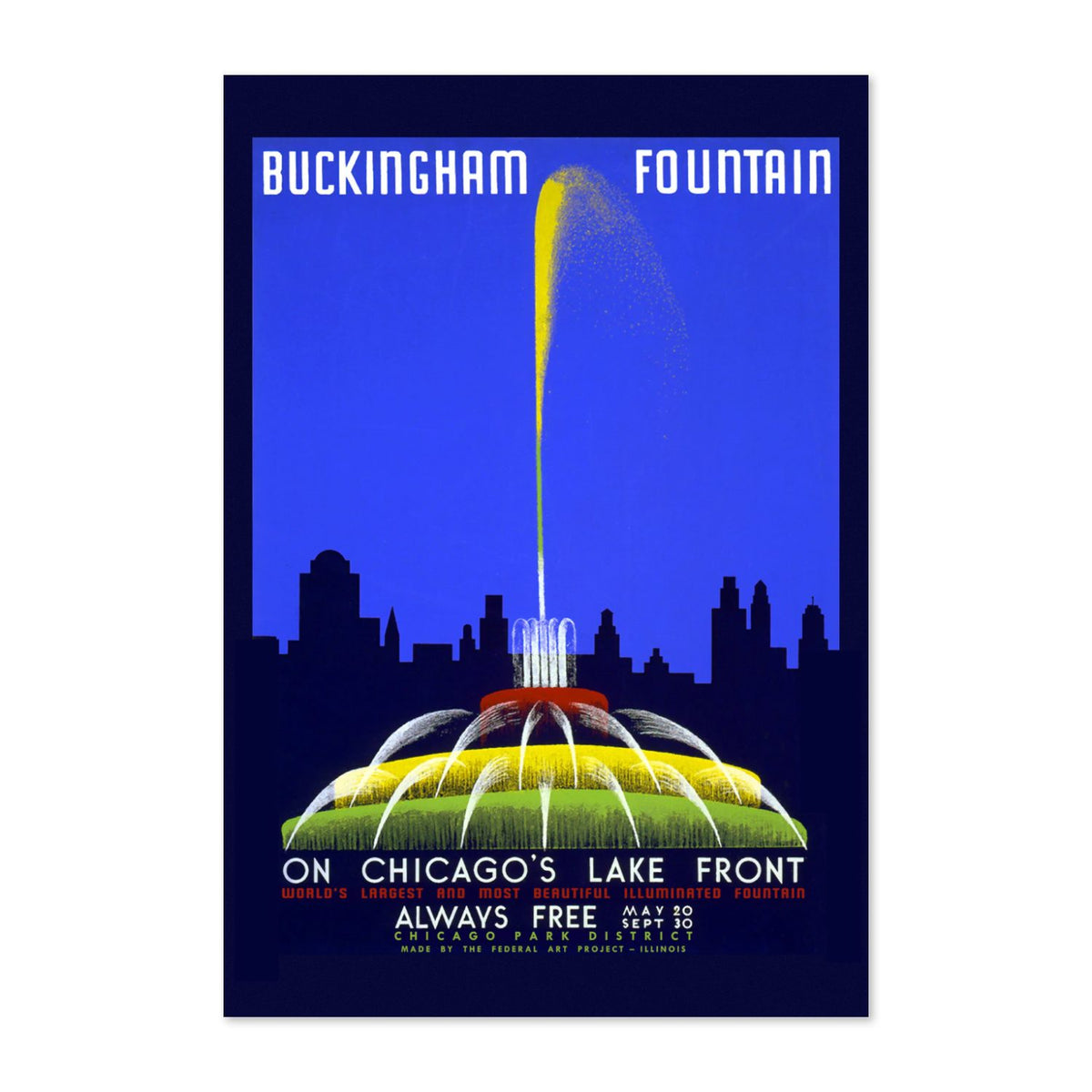 Buckingham Fountain Chicago poster print