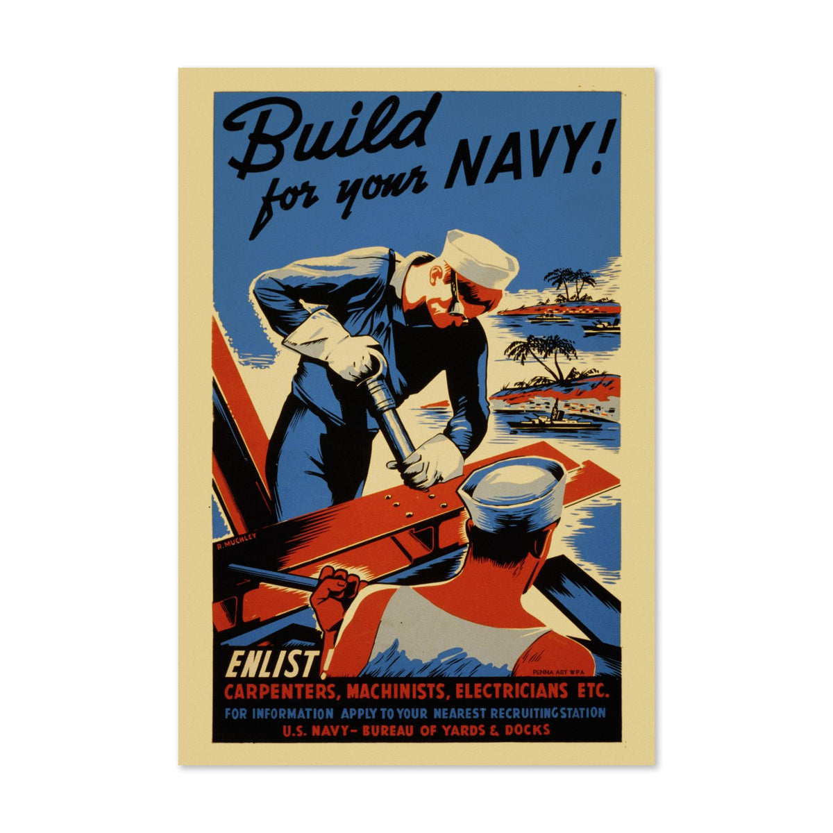 Build for Your Navy — Seabees poster print