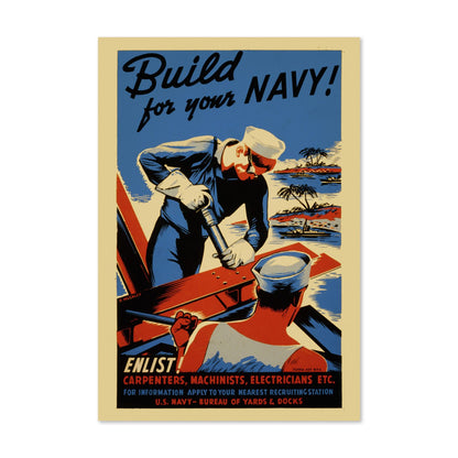 Build for Your Navy — Seabees poster print