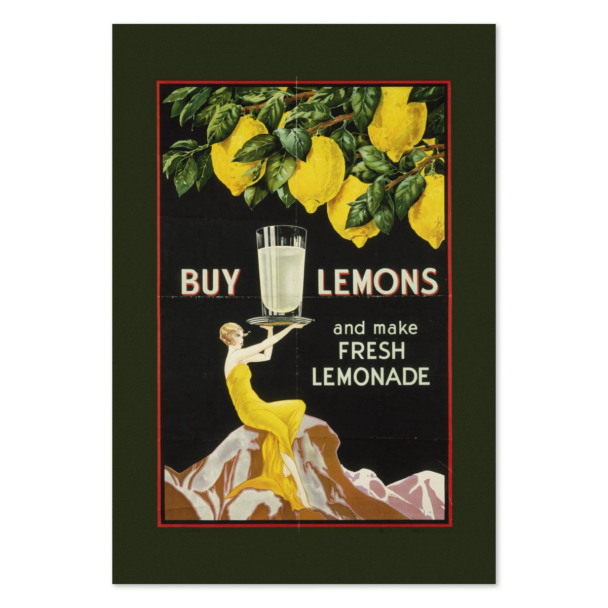 Buy Lemons 1920s lemonade poster print