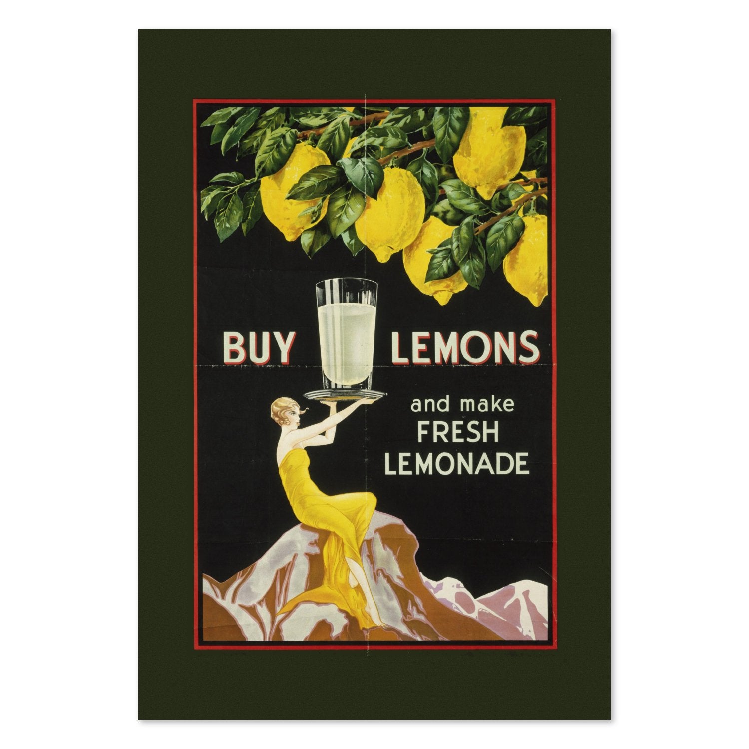 Buy Lemons 1920s lemonade poster print