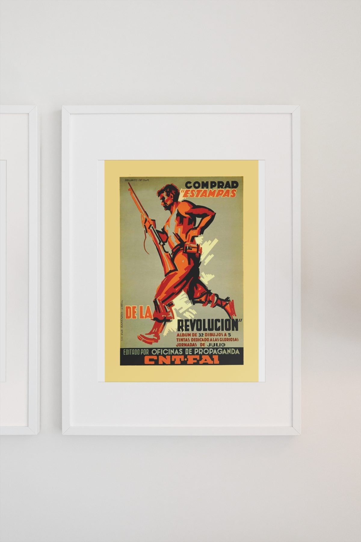 Buy Prints of the Revolution CNT FAI poster on a light wall