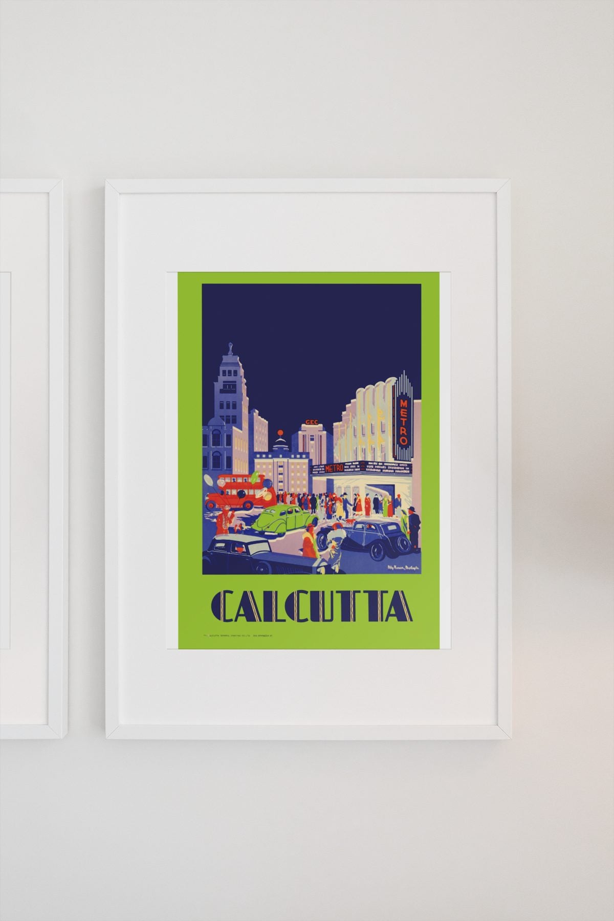 Calcutta by Night poster on a light wall
