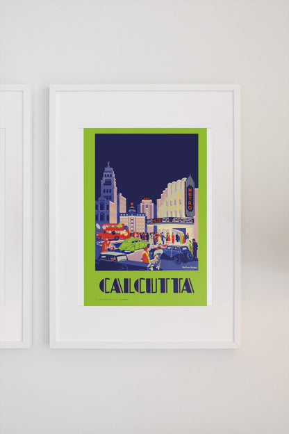 Calcutta by Night poster on a light wall
