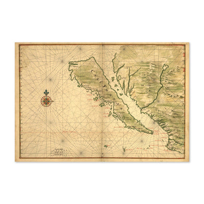 California as an Island Map vintage print