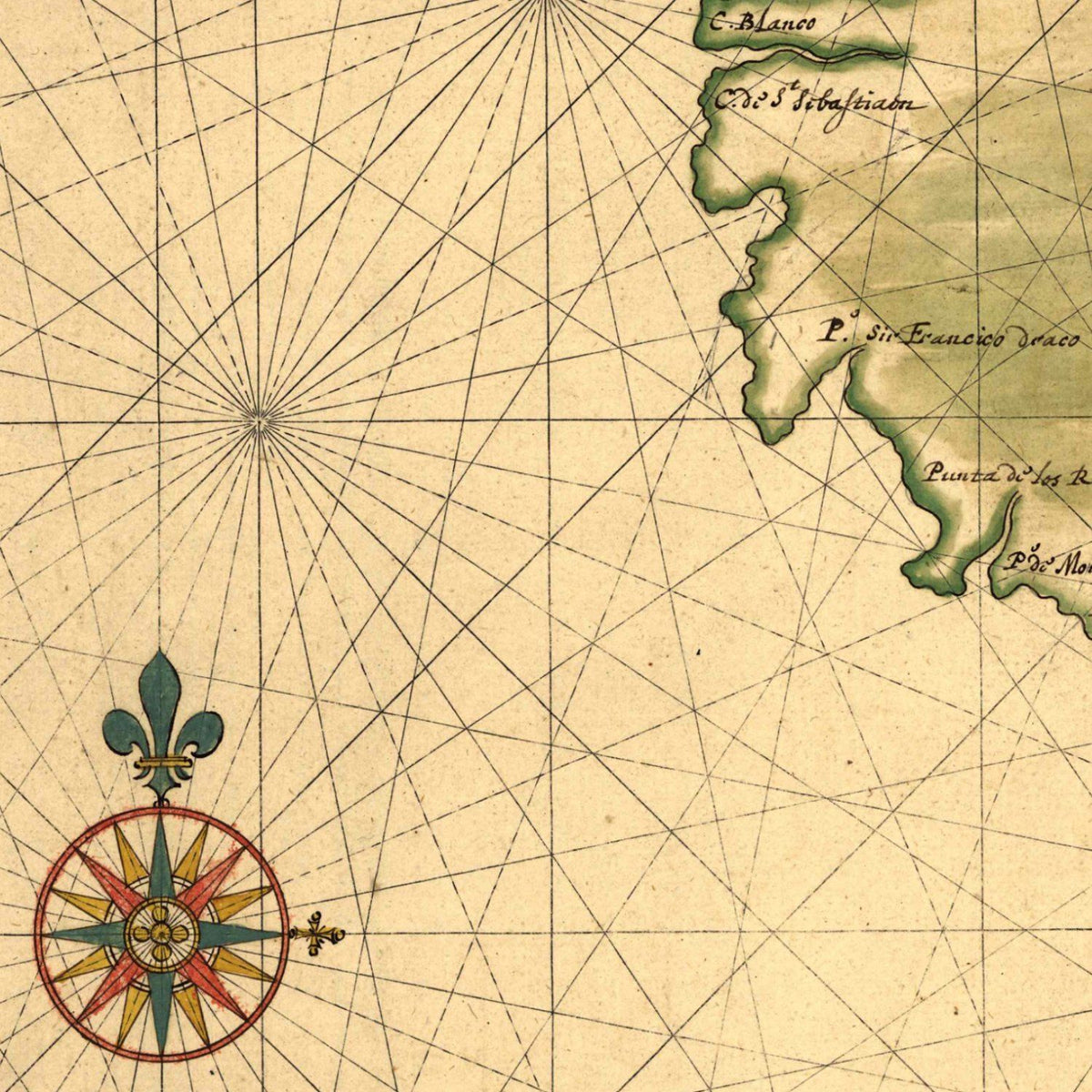 Close-up detail of the California as an Island Map