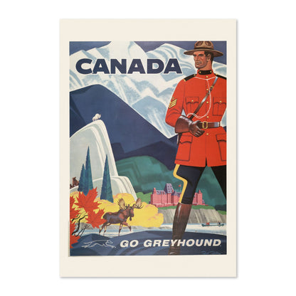 Canada Mountie Greyhound poster print