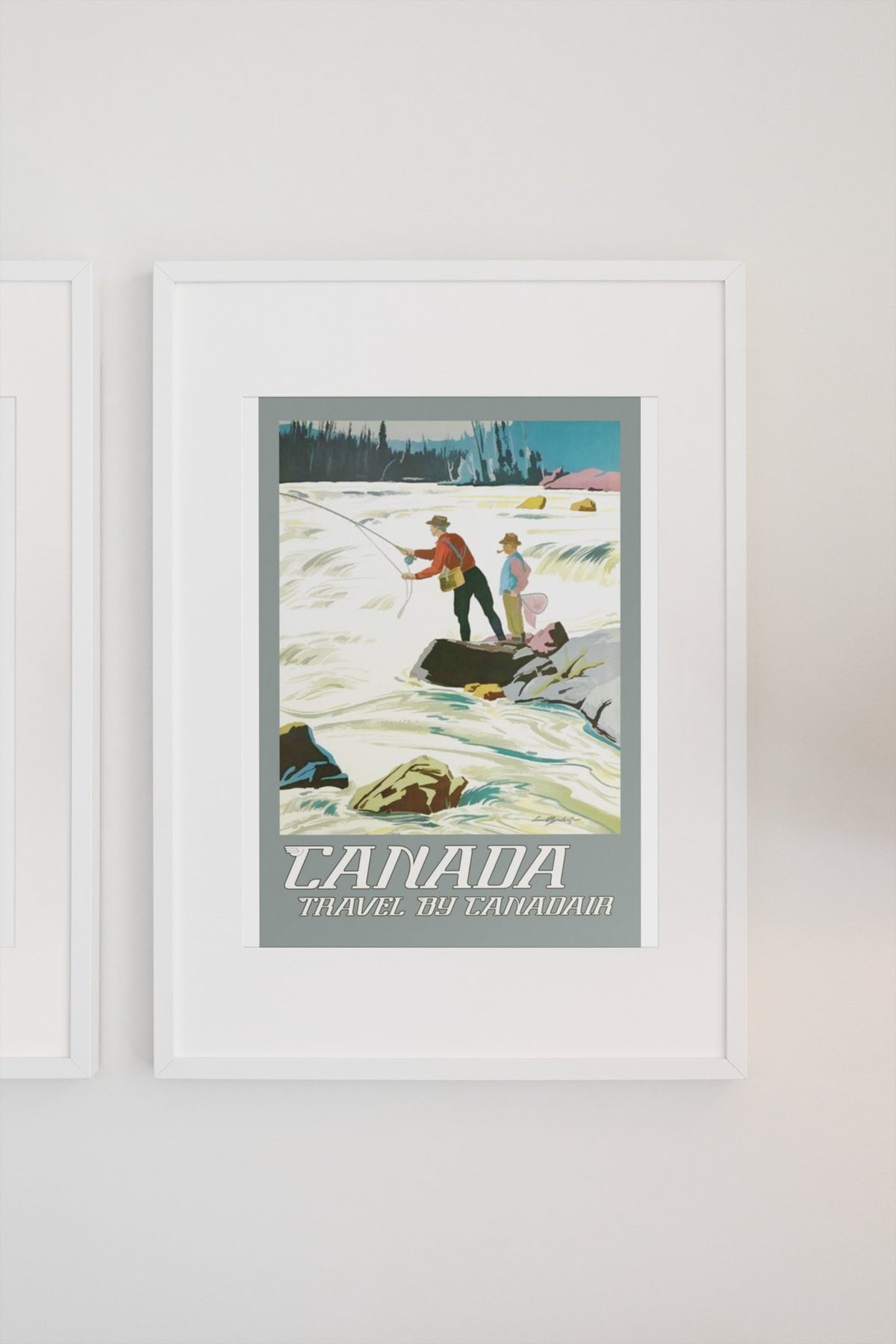 Canadian Pacific Fly Fishing poster on a light wall
