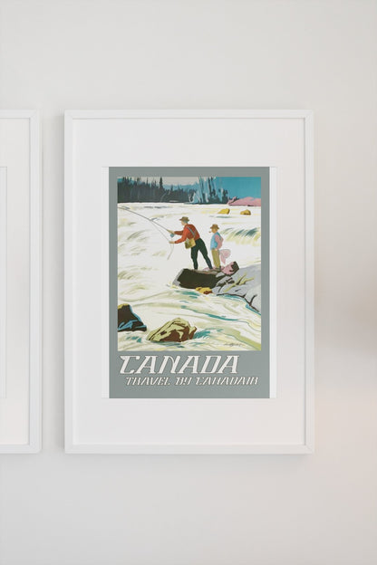 Canadian Pacific Fly Fishing poster on a light wall