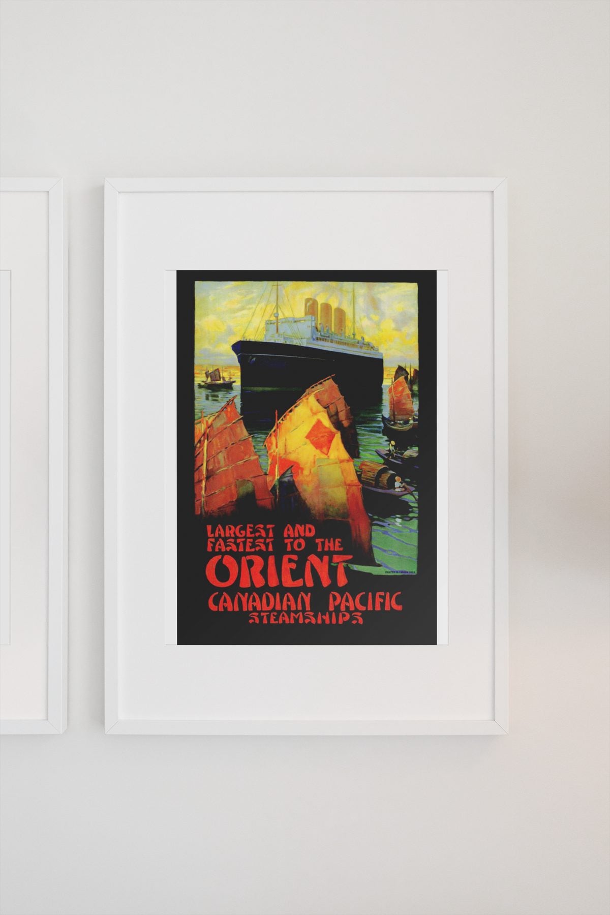 Canadian Pacific to the Orient poster on a light wall