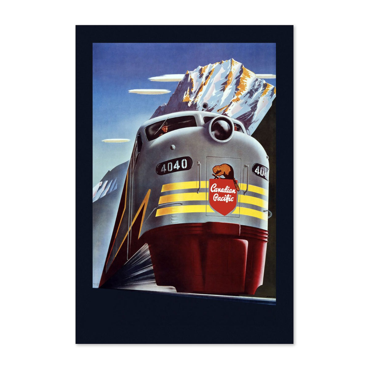 Canadian Pacific Locomotive 1950s poster print