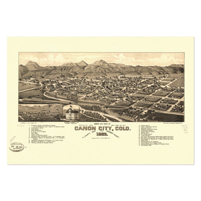 Canon City 1882 Panoramic Map poster print