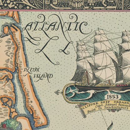 Close-up detail of the Cape Ann 1927 Map